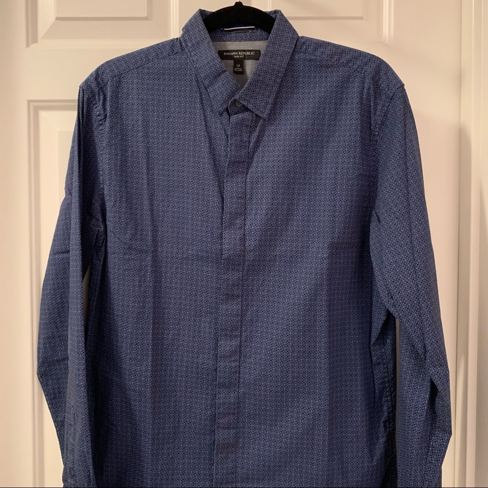 Banana Republic Slim Fit Shirt (Blue - Men M)